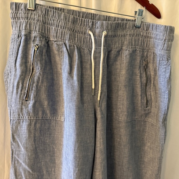 Athleta Light Blue Linen Wide-Leg Pants size 16 - Picture 3 of 7